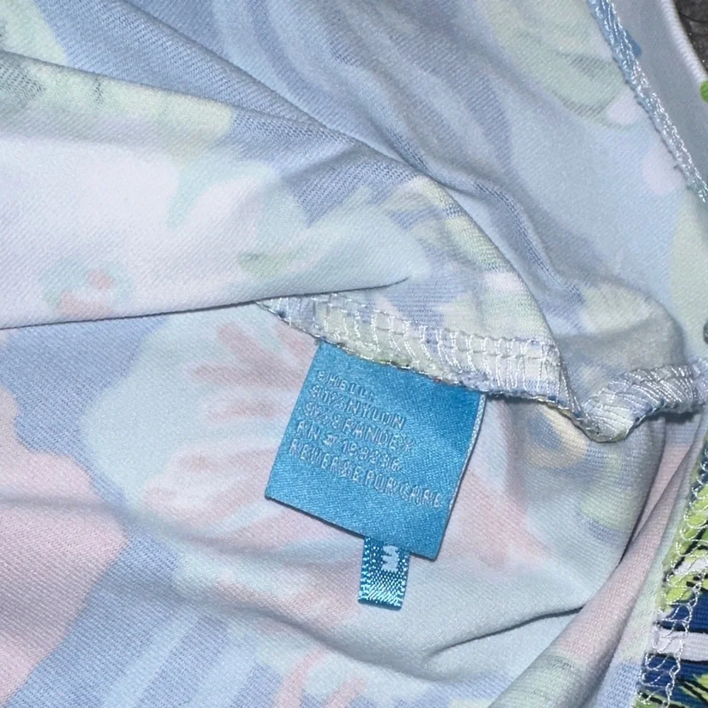 Blue Tropical Floral Long Sleeve Tee - Picture 2 of 3